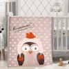 Fuzzy Owl Beige Two-Ply Blanket