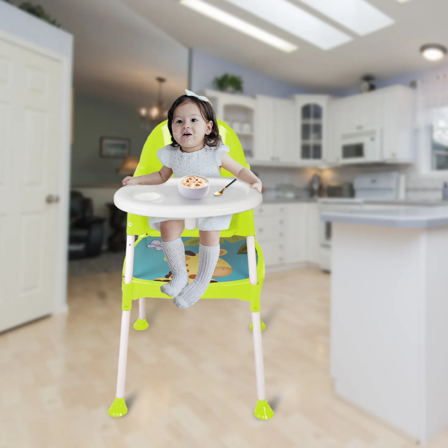 Giraffe Lime Green High Dining Chair