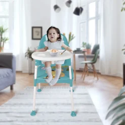 Giraffe Teal High Dining Chair