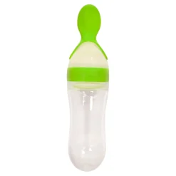 Green 90 Ml Squeeze Bottle Feeder With Dispensing Spoon