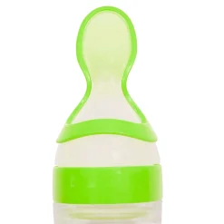 Green 90 Ml Squeeze Bottle Feeder With Dispensing Spoon