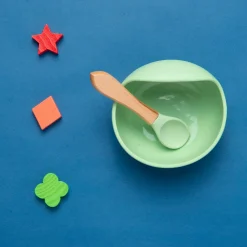 Green Silicon Bowl And Spoon Set