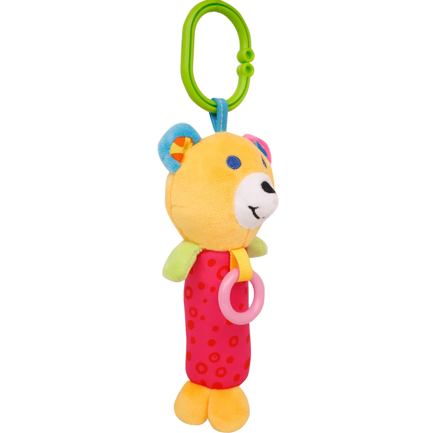 Happy Animal Orange And Pink Rattle