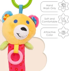 Happy Animal Orange And Pink Rattle
