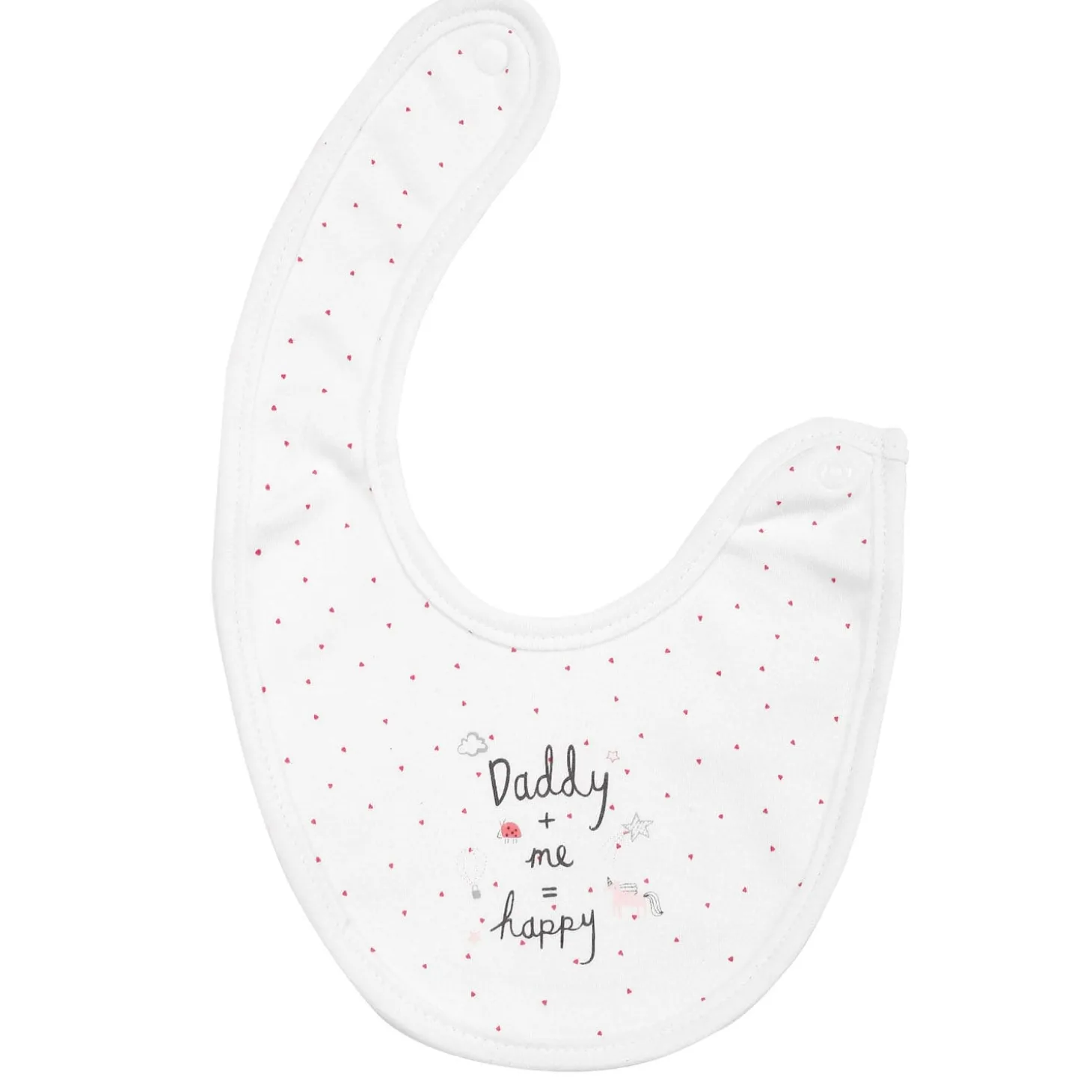 Happy Mommy Daddy Pink 3 Pk Bibs