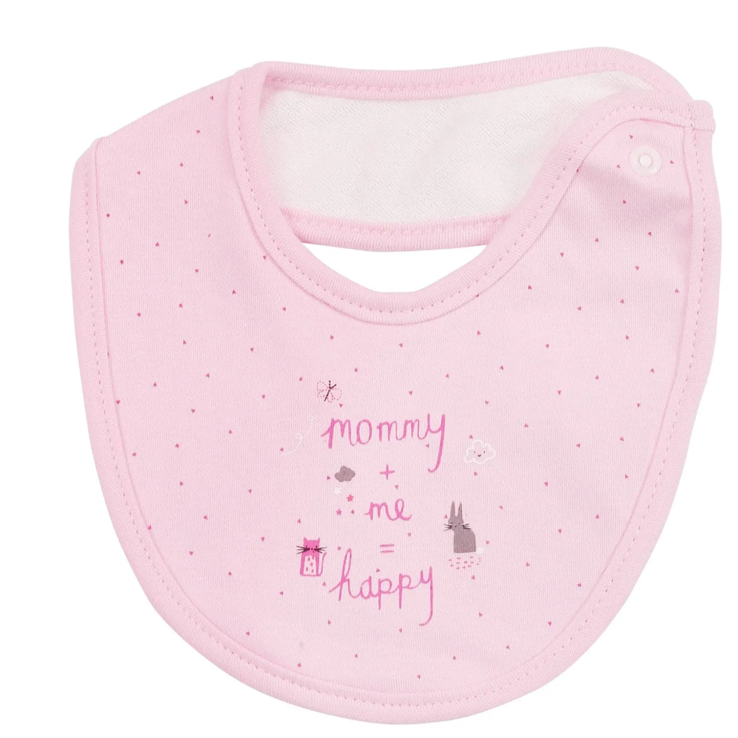 Happy Mommy Daddy Pink 3 Pk Bibs