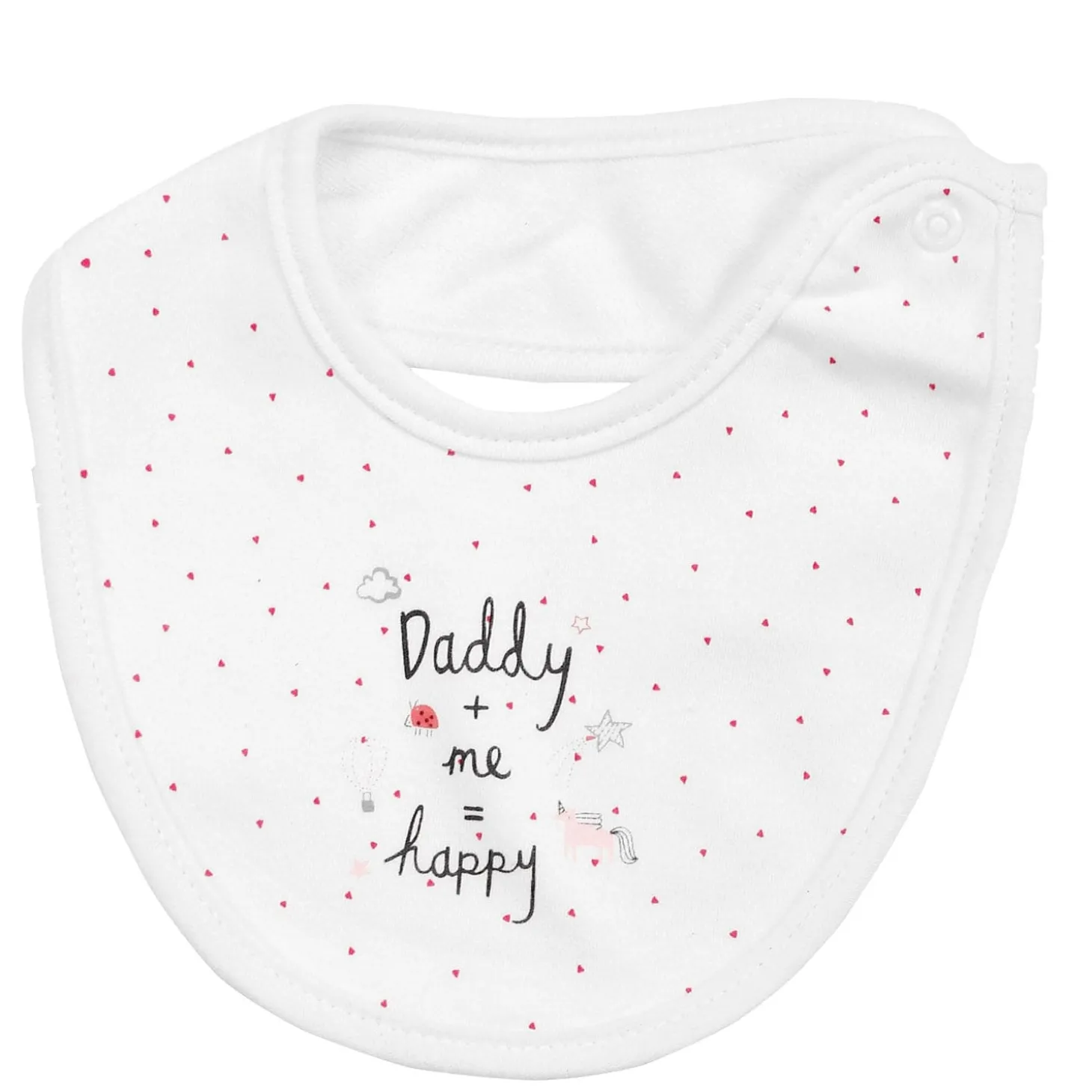 Happy Mommy Daddy Pink 3 Pk Bibs