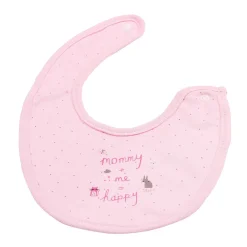 Happy Mommy Daddy Pink 3 Pk Bibs