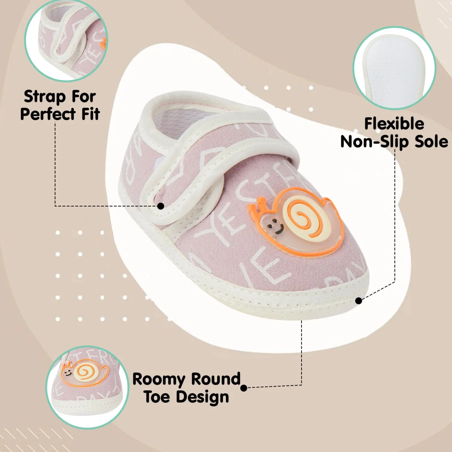 Happy Snail Mauve Booties