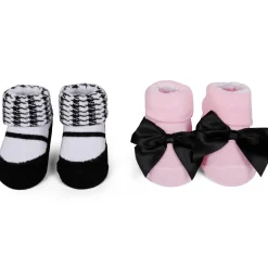 3 Headbands And 2 Pair Socks Gift Set Houndstooth Pink White