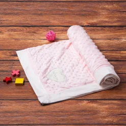 Heart Full Of Dreams Soft Reversible Bubble Blanket Pink