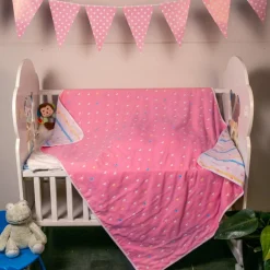 Heart Pink Embossed Baby XL Muslin Blanket