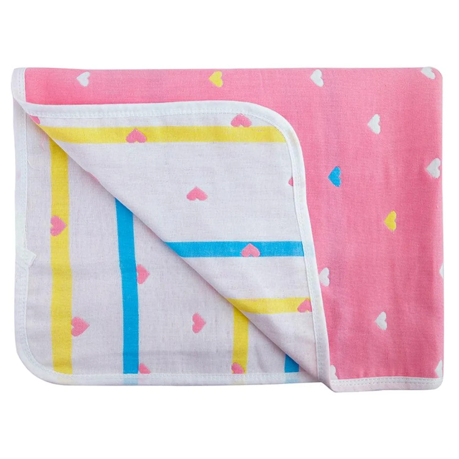 Heart Pink Embossed Baby XL Muslin Blanket