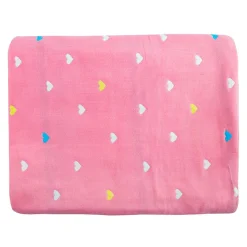 Heart Pink Embossed Baby XL Muslin Blanket