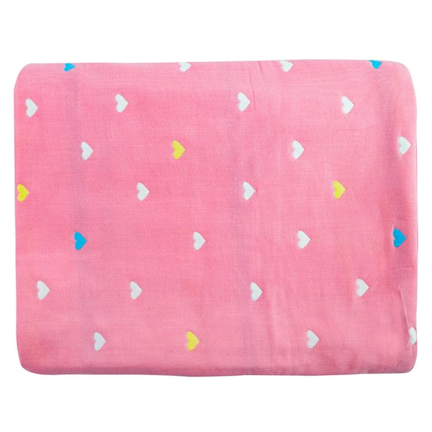 Heart Pink Embossed Baby XL Muslin Blanket
