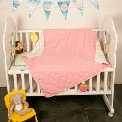Heart Pink Medium Muslin Blanket
