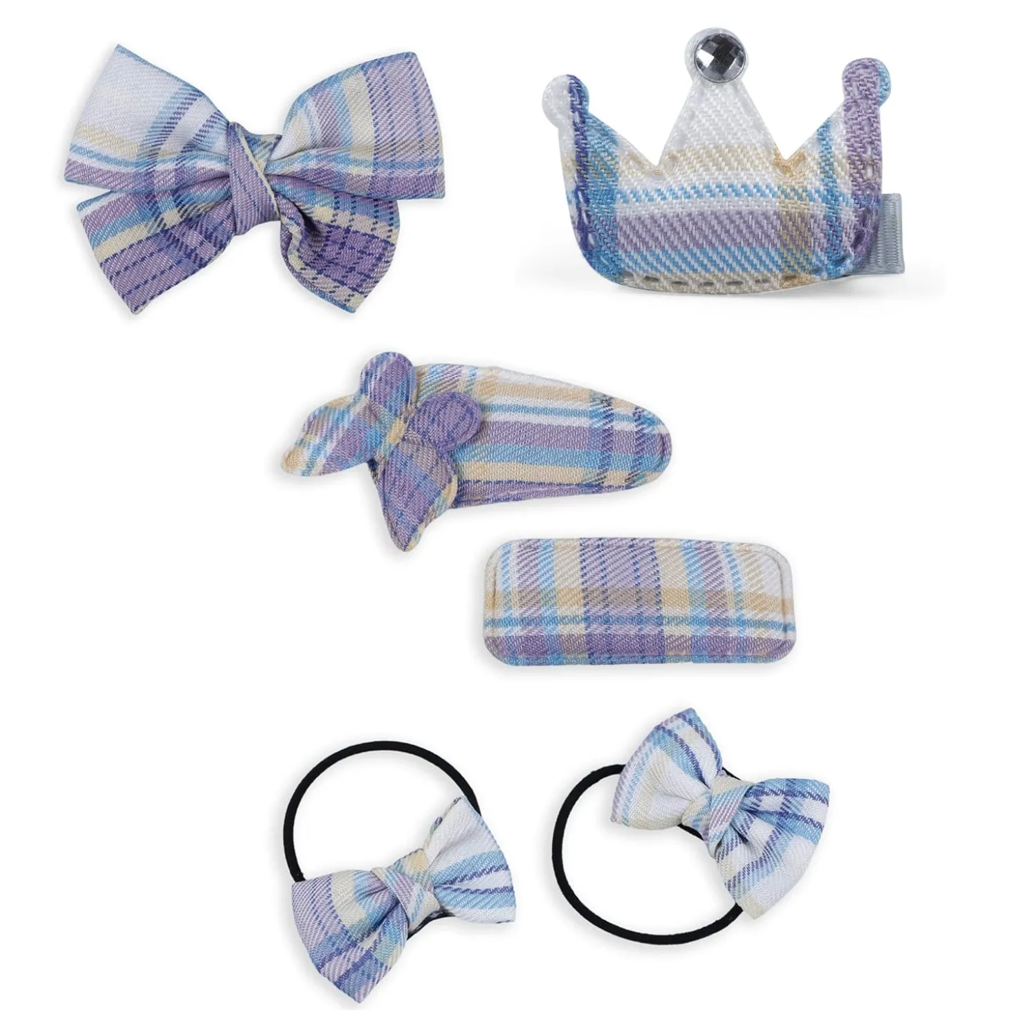 Hecuba Bows Hair Clips Set 6 Pcs - Purple