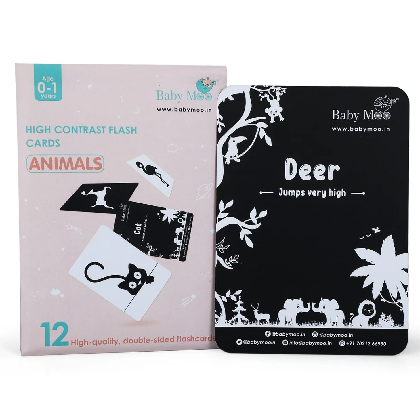 High Contrast Flash Cards 36 Cards - Bundle of Animals And Objects And Vehicles And Patterns