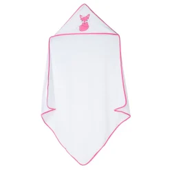 Hooded Towel And 5 Wash Cloth Gift Set Mrs Fox Heart Pink