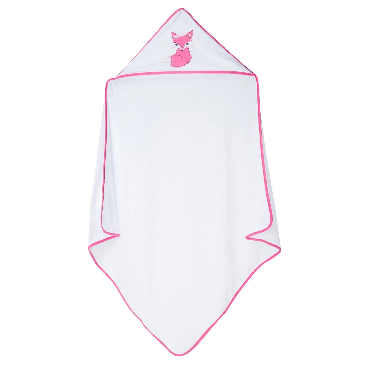 Hooded Towel And 5 Wash Cloth Gift Set Mrs Fox Heart Pink