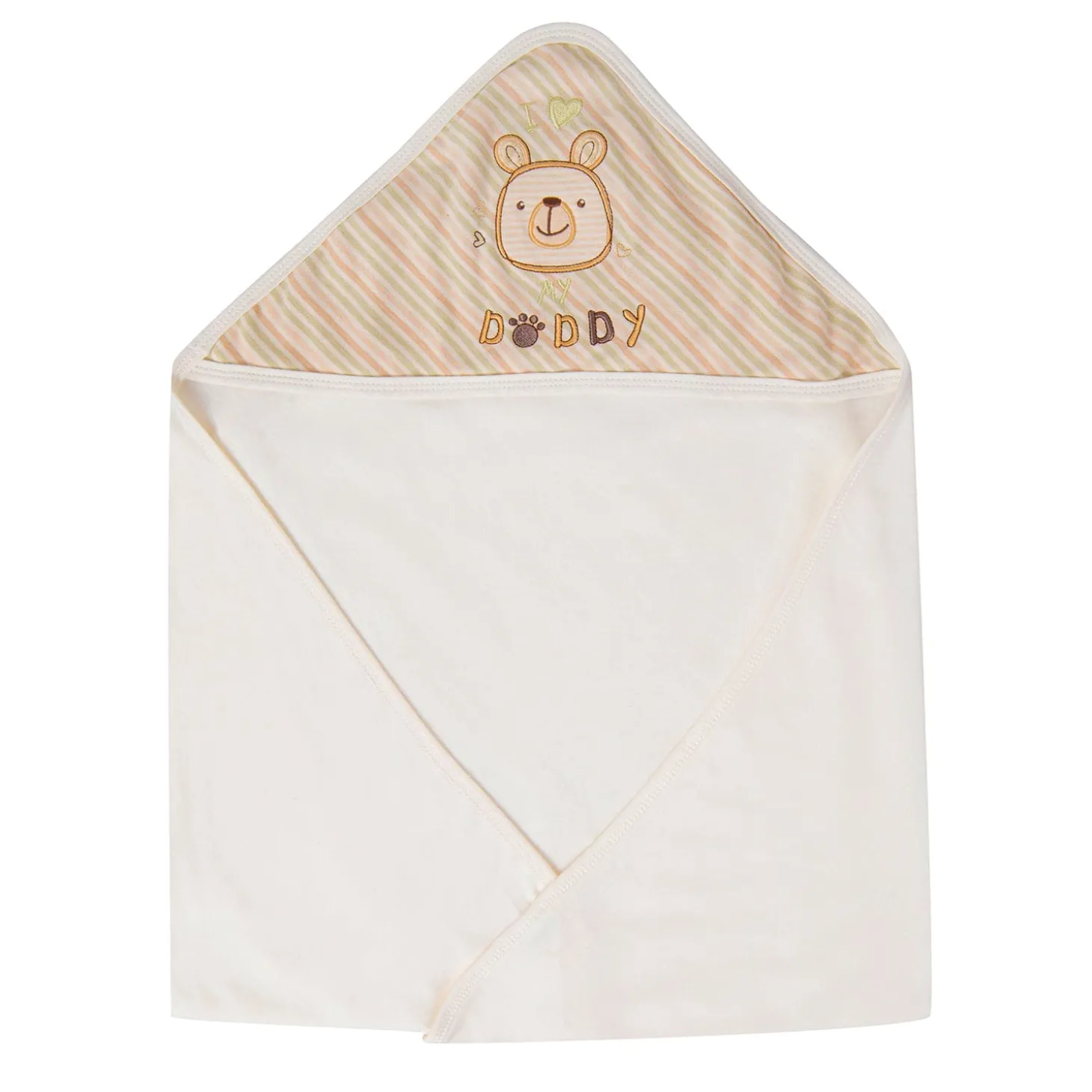 Hooded Wrapper 100% Cotton I Love My Daddy White