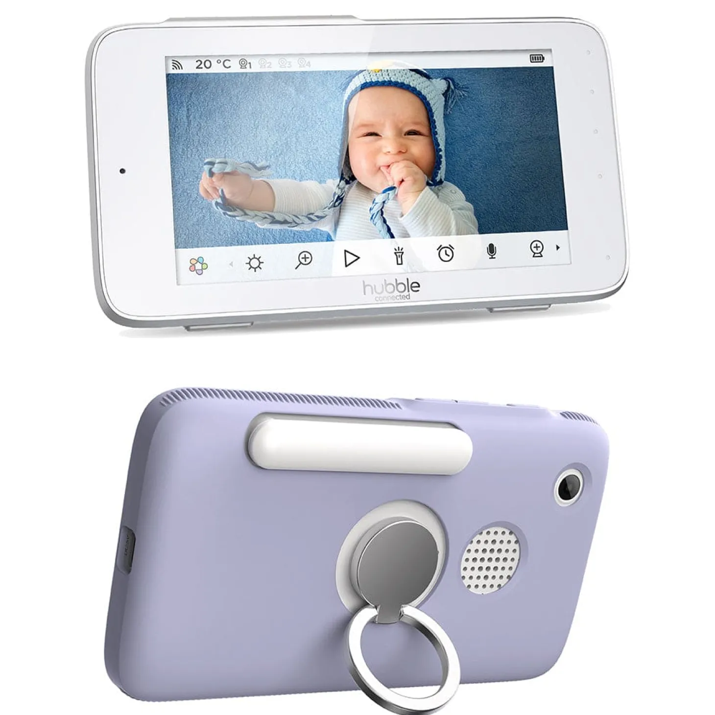 Hubble Connected Nursery Pal Premium Smart HD Touch Screen Viewer With Baby Monitor - White