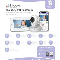 Hubble Connected Nursery Pal Premium Smart HD Touch Screen Viewer With Baby Monitor - White
