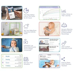 Hubble Connected Nursery Pal Premium Smart HD Touch Screen Viewer With Baby Monitor - White