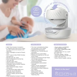 Hubble Connected Nursery Pal Premium Smart HD Touch Screen Viewer With Baby Monitor - White
