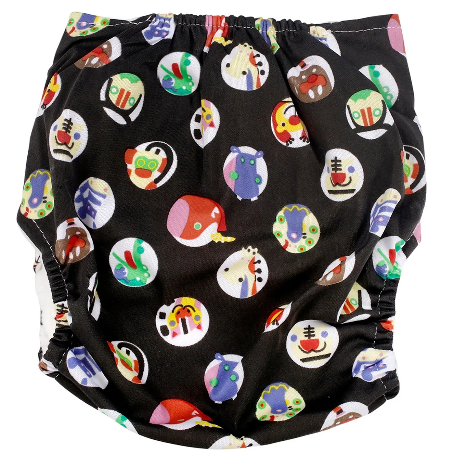 I Love Animals Black And Red Reusable Diaper