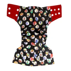 I Love Animals Black And Red Reusable Diaper