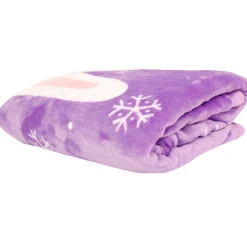 I Love Rabbits Purple Two-Ply Blanket