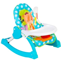 2 In 1 Rocker Cum Feeding Chair 20 Kg Polka Dot Blue