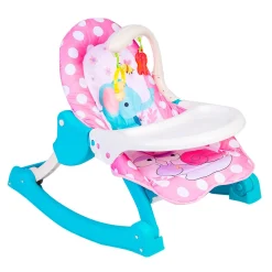 2 In 1 Rocker Cum Feeding Chair 20 Kg Polka Dot Pink