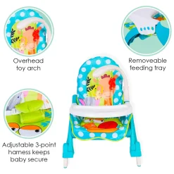 2 In 1 Rocker Cum Feeding Chair 20 Kg Polka Dot Blue
