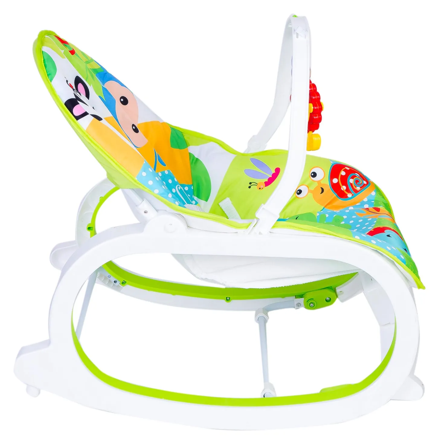 Infant To Toddler Happy Baby Bouncer With Hanging Toys Green