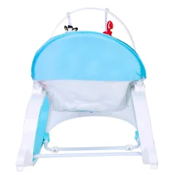 Infant To Toddler Polka Dots Happy Baby Bouncer With Hanging Toys Blue