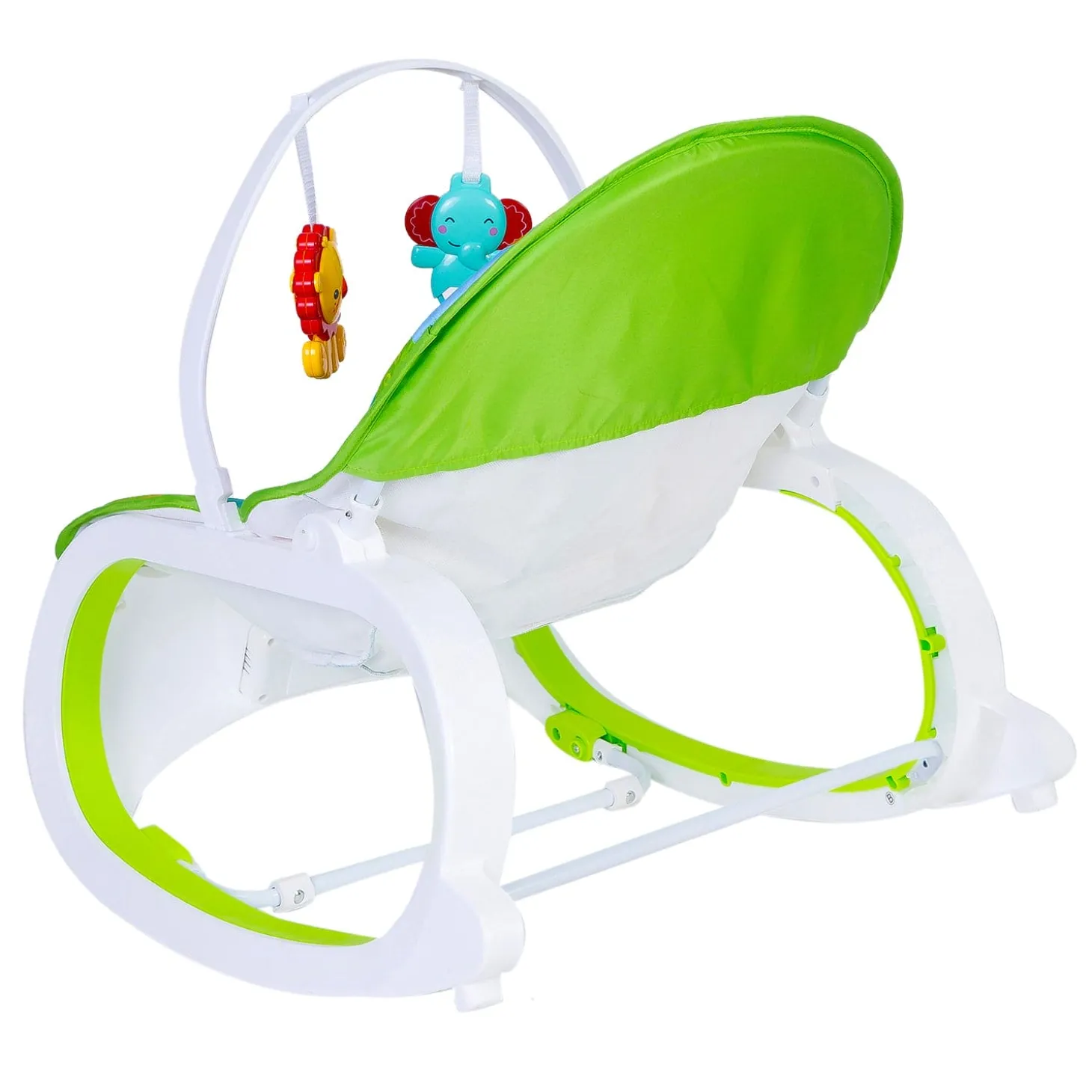 Infant To Toddler With Animals In Jungle Happy Baby Bouncer With Hanging Toys Green