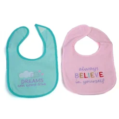 Infinitely Powerful Mermaid White And Blue And Pink 3 Pk Bibs