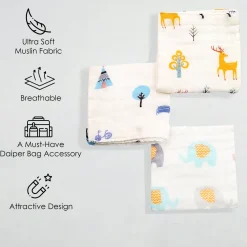 Into The Wild Multicolour 3 Pk Large Muslin Napkin