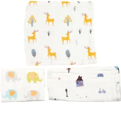 Into The Wild Multicolour 3 Pk Large Muslin Napkin