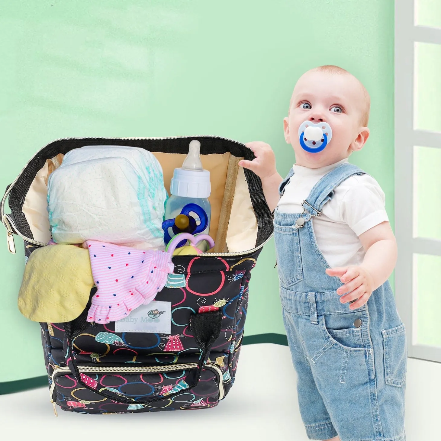 Kitty Black Diaper Bag