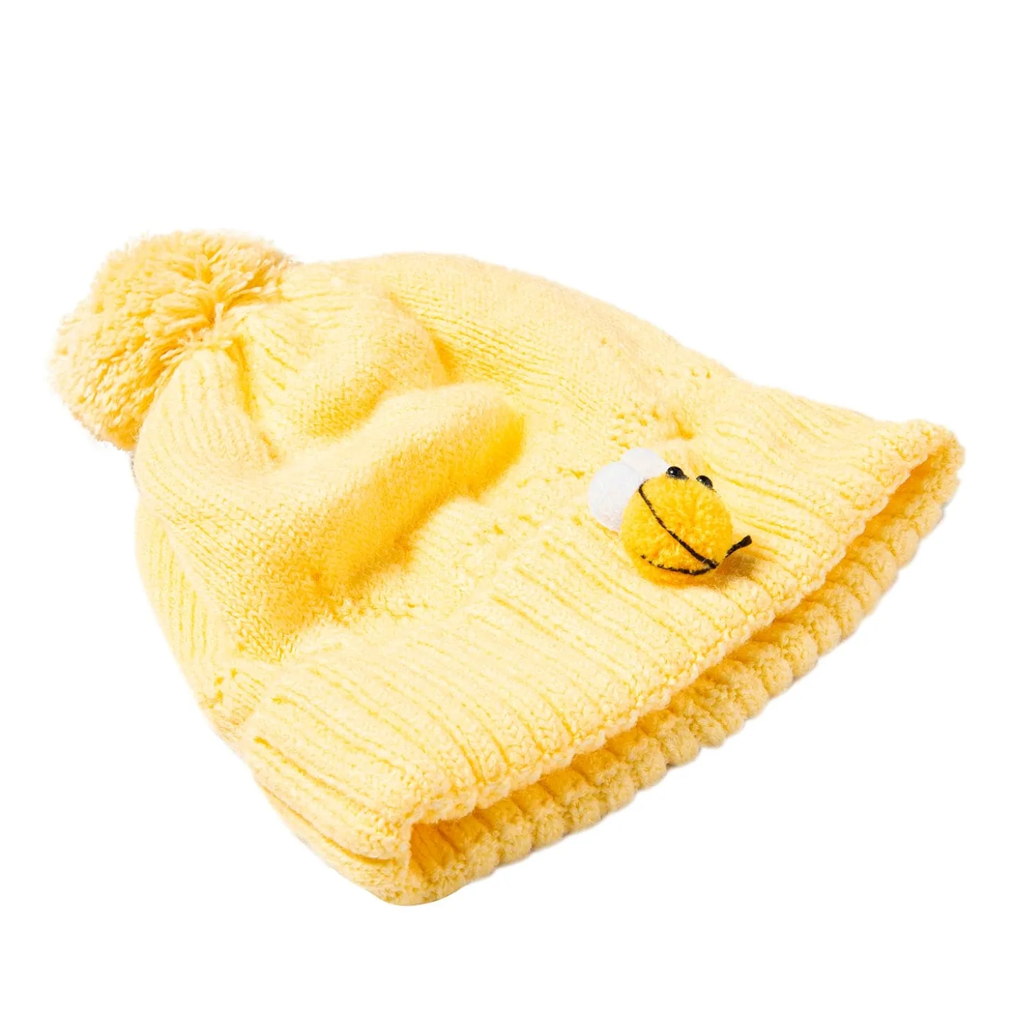 Knit Woollen Cap Honey Bee Yellow