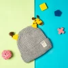 Knit Woollen Cap Winter Beanie 3D Reindeer Antler Grey