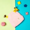 Knit Woollen Cap Winter Beanie 3D Reindeer Antler Pink