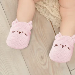 Knitted Pink Casual Booties