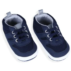Lace-up Colour-blocked Comfortable Anti-Slip Sneaker Booties - Blue
