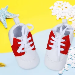 Lace-Up Stylish Leather Sneaker Shoes - Red