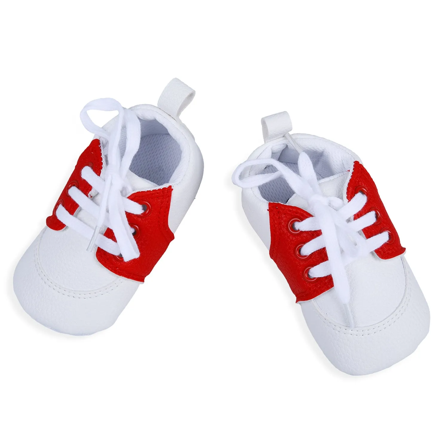 Lace-Up Stylish Leather Sneaker Shoes - Red