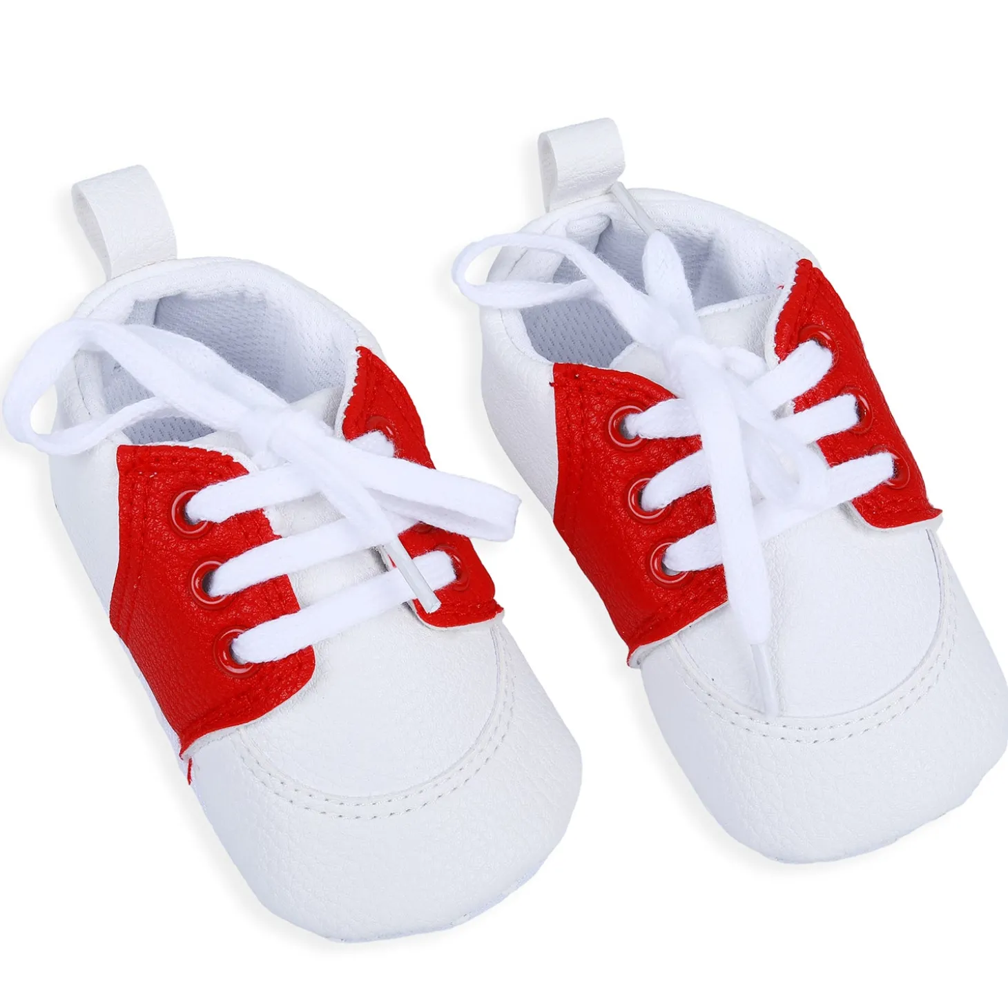 Lace-Up Stylish Leather Sneaker Shoes - Red